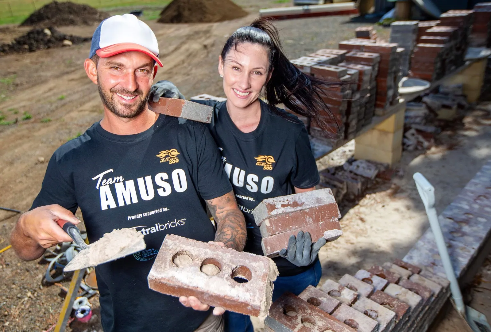 Damian and Tara Amuso, owners of DA Bricklaying