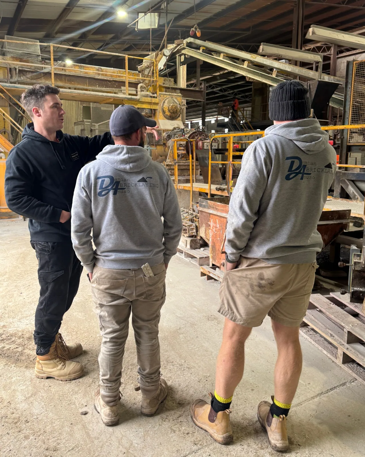 The DA Bricklaying team visiting a brick manufacturing facility
