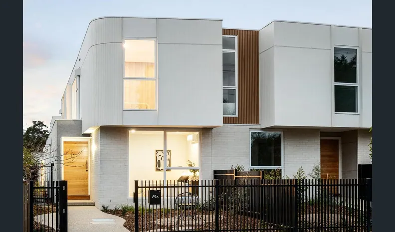 White brick townhouse development